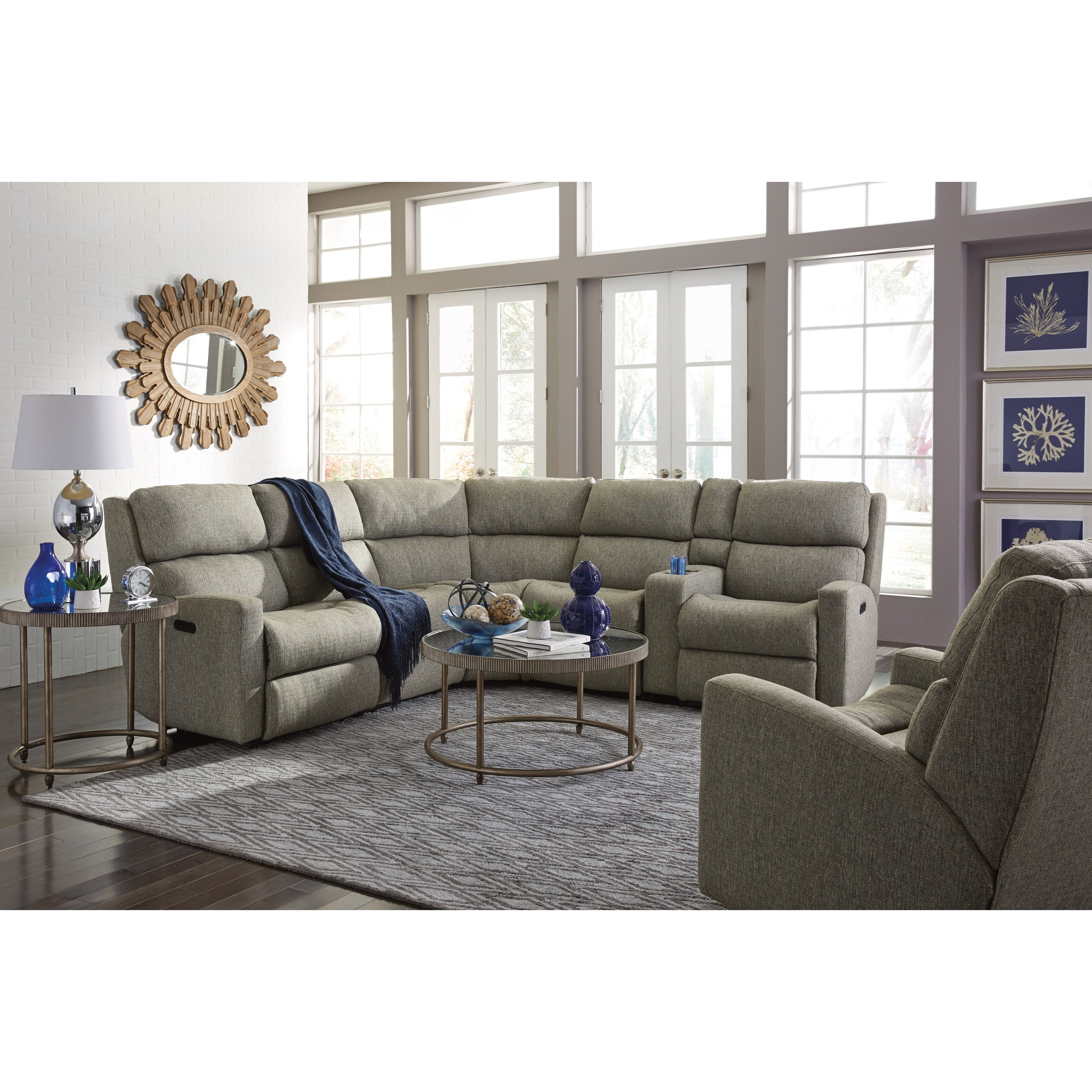 Flexsteel Catalina 6 Piece Power Reclining Sectional With Laf Raf Recliners Armless Recliner Armless Chair Wedge And Console Wayside Furniture Reclining Sectional Sofas