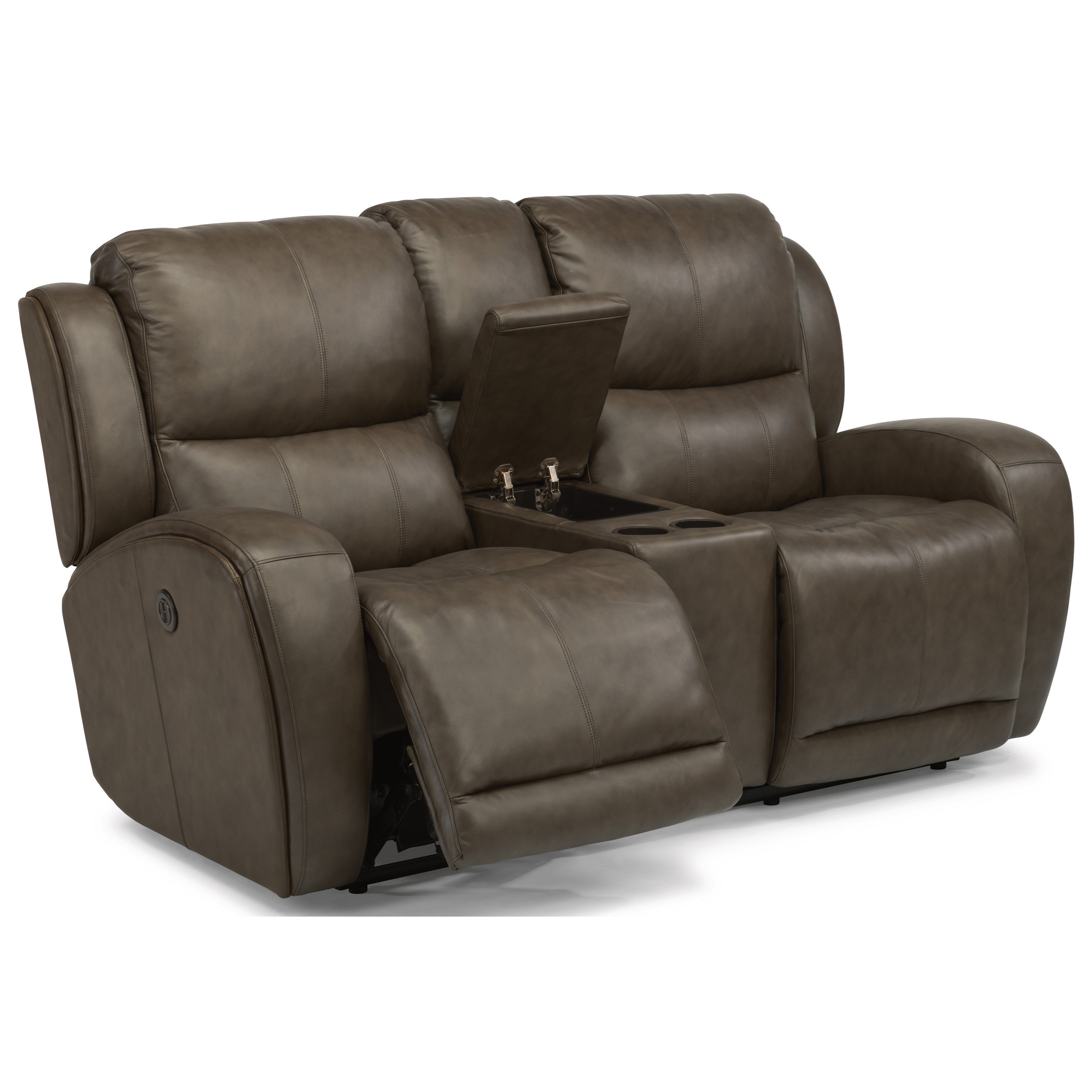 Flexsteel Latitudes Chaz Contemporary Power Reclining Love Seat With Storage Console And Usb Ports Ruby Gordon Home Reclining Loveseats