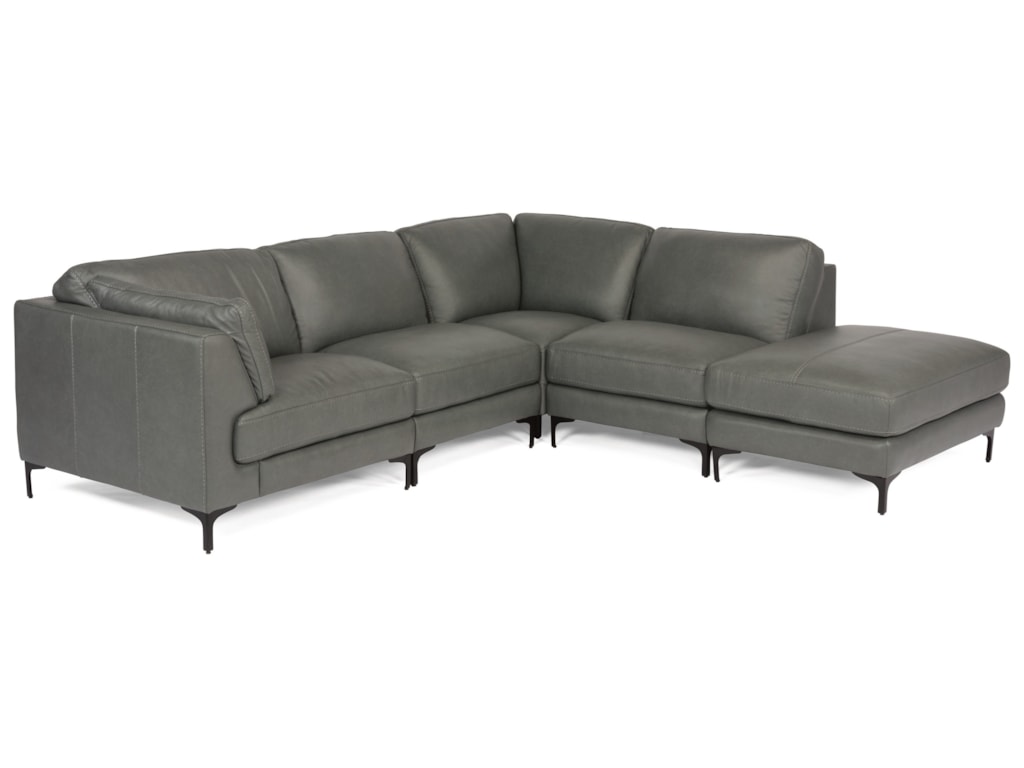 Flexsteel Laudes Cohen Contemporary 5 Piece Leather Sectional Flexsteel Laudes Cohen5 Piece Leather Sectional