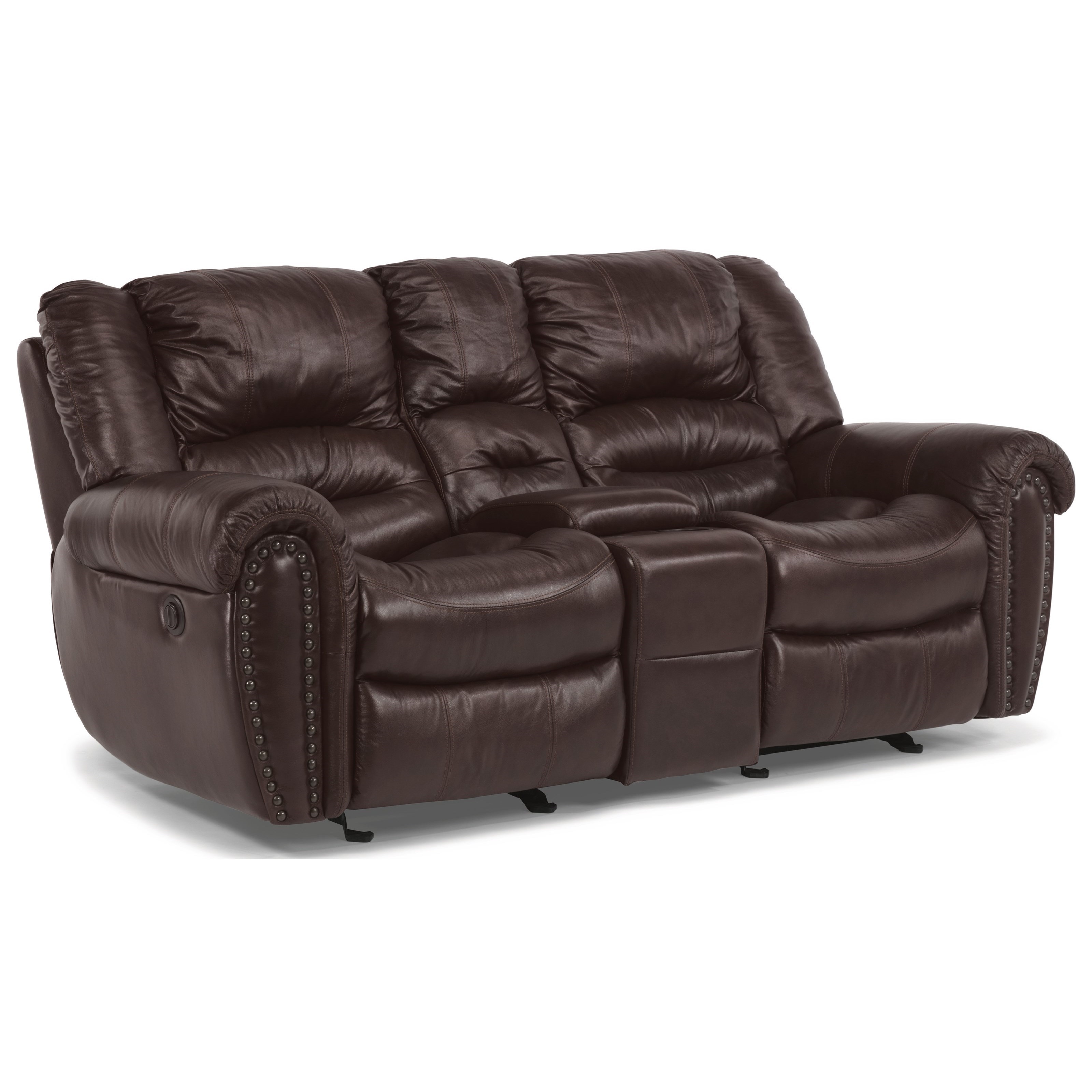 Flexsteel Crosstown Dual Gliding Reclining Love Seat With Console Wayside Furniture Reclining Loveseats