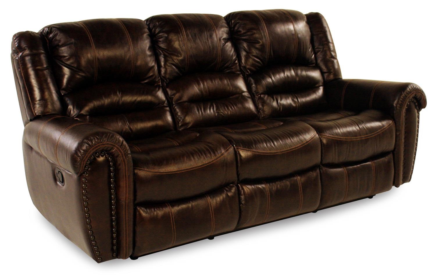 brown leather reclining sofa