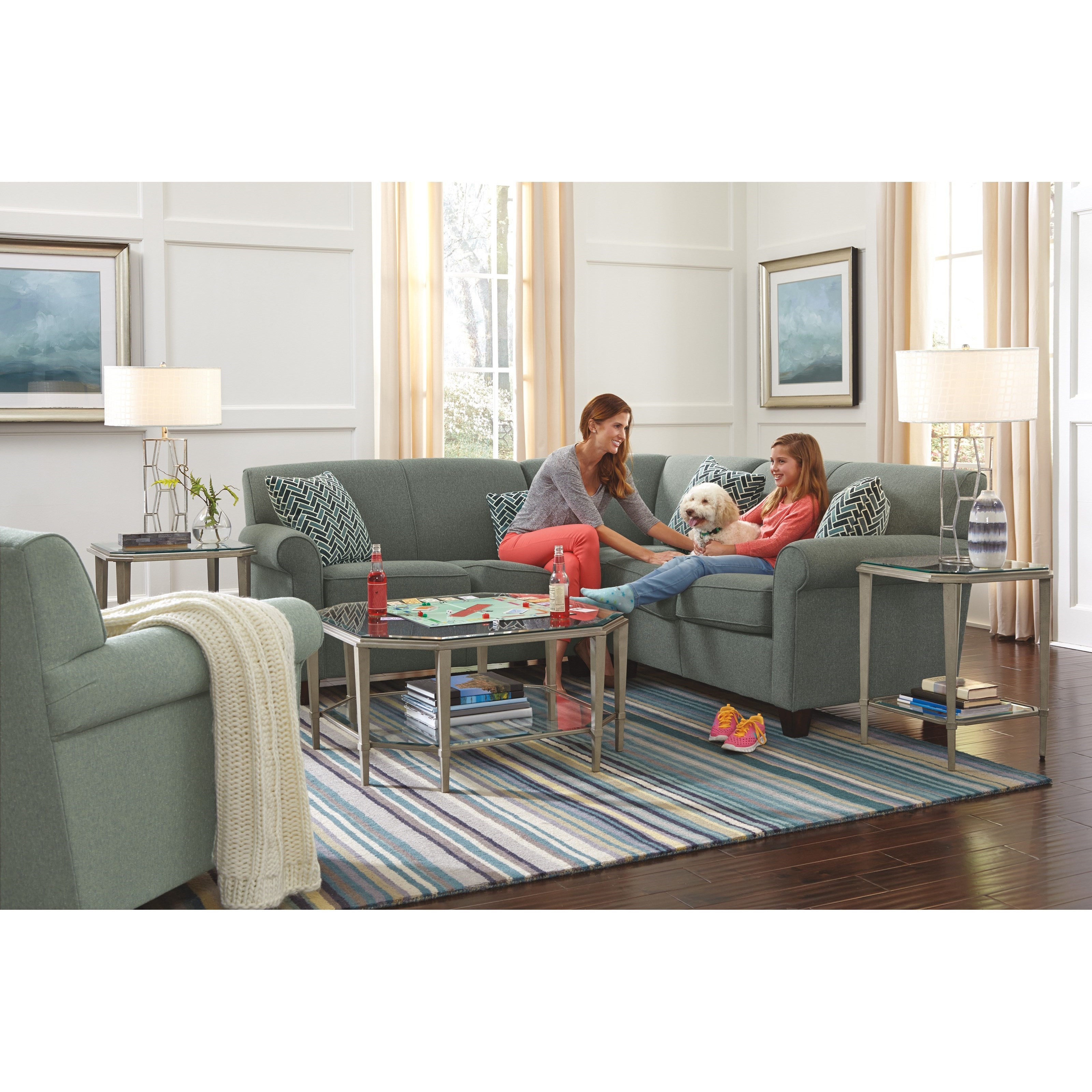 Flexsteel Dana Two Piece Corner Sectional Sofa Dunk Bright