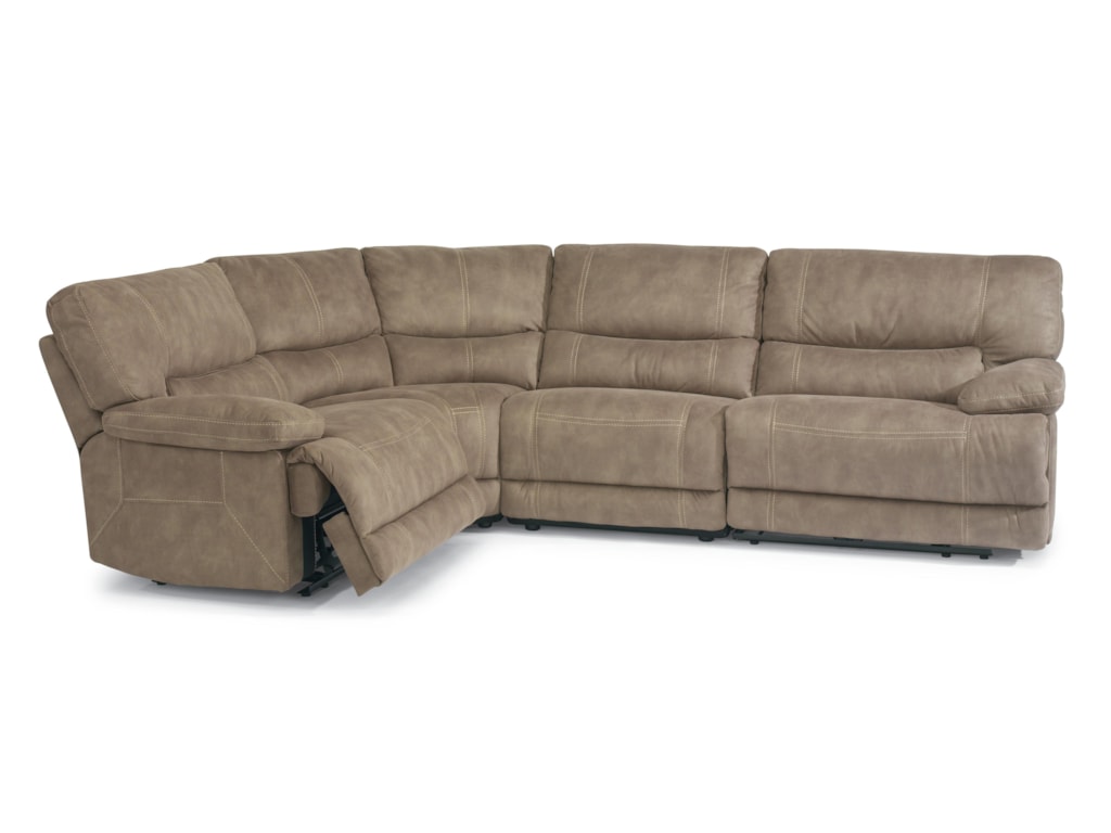 Flexsteel Laudes Delia Reclining Sectional Sofa With Large Laudes Delia Reclining Sectional Sofa With Large Pillow Arms By Flexsteel