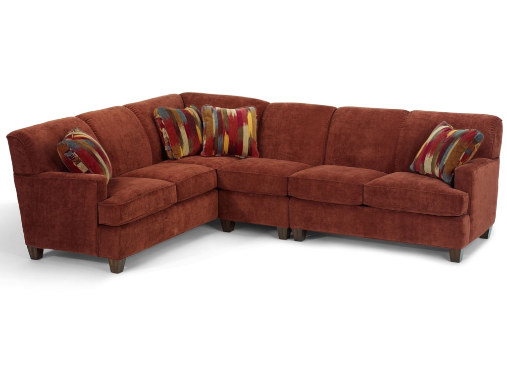 Flexsteel Dempsey Contemporary 3 Piece Sectional Sofa With Raf Flexsteel Dempsey3 Pc Sectional Sofa