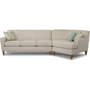 Flexsteel Digby 2 Piece Sectional With Raf Angled Chaise Dunk Bright Furniture Sectional Sofas