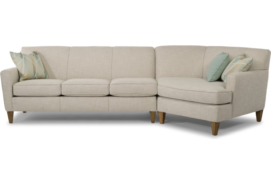 Flexsteel Digby 2 Piece Sectional With Raf Angled Chaise Dunk Piece Sectional With Raf Angled Chaise
