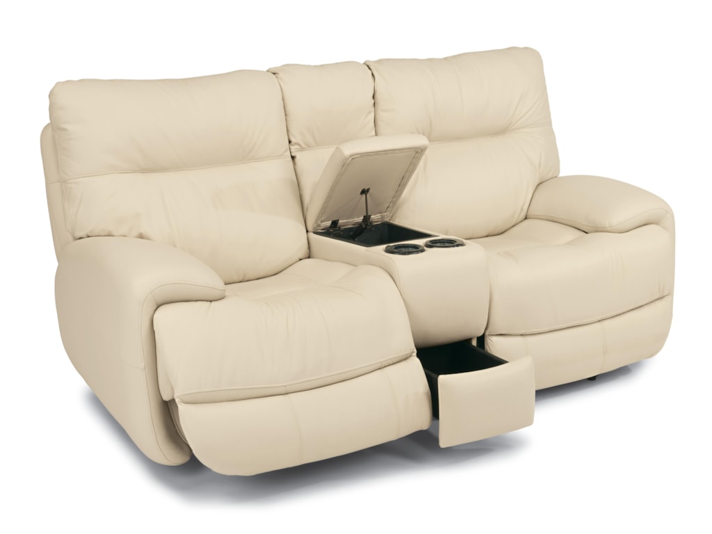 Flexsteel Latitudes - EvianPower Love Seat with Power Headrests