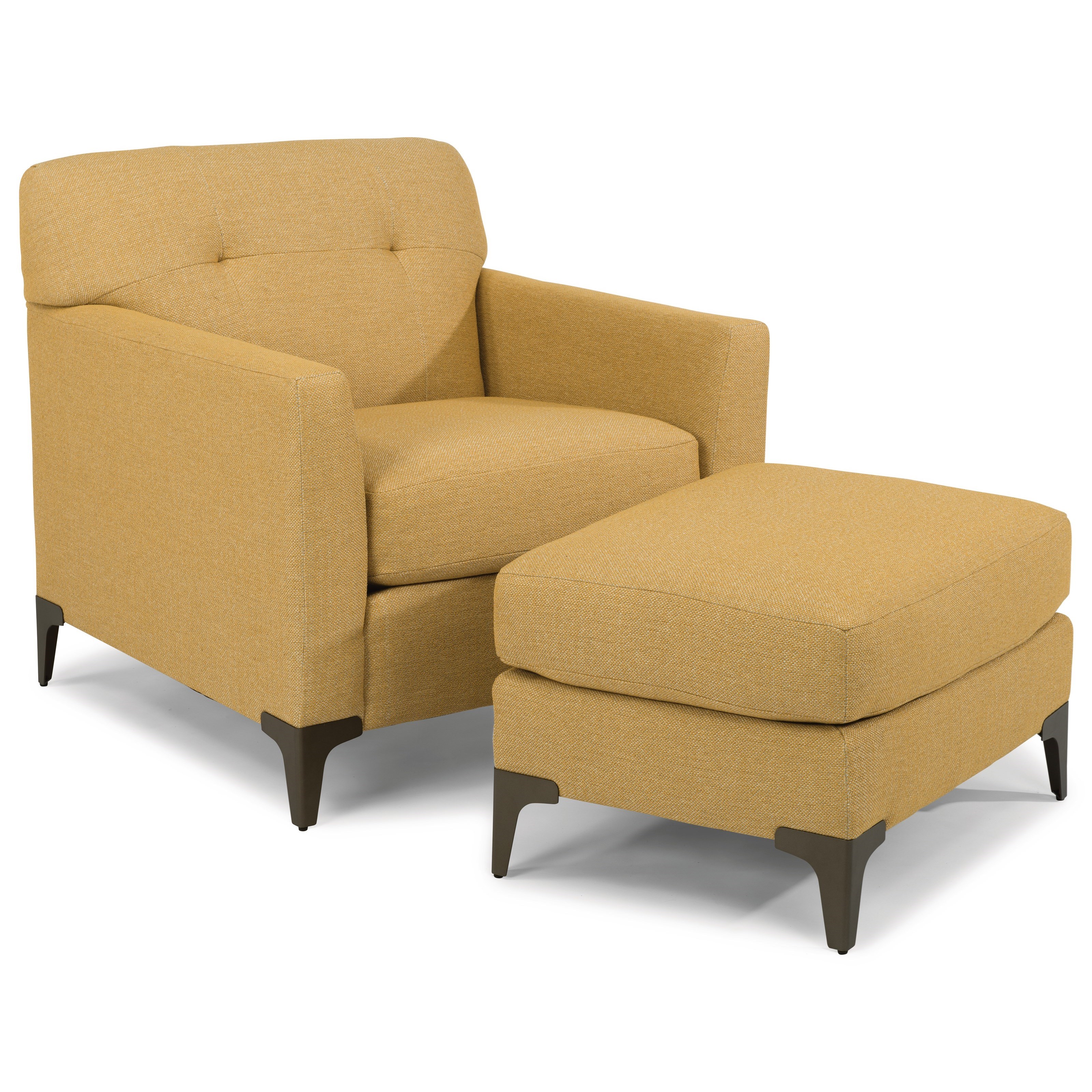 Flexsteel Gibson Mid Century Modern Chair Ottoman Set Conlin S Furniture Chair Ottoman Sets