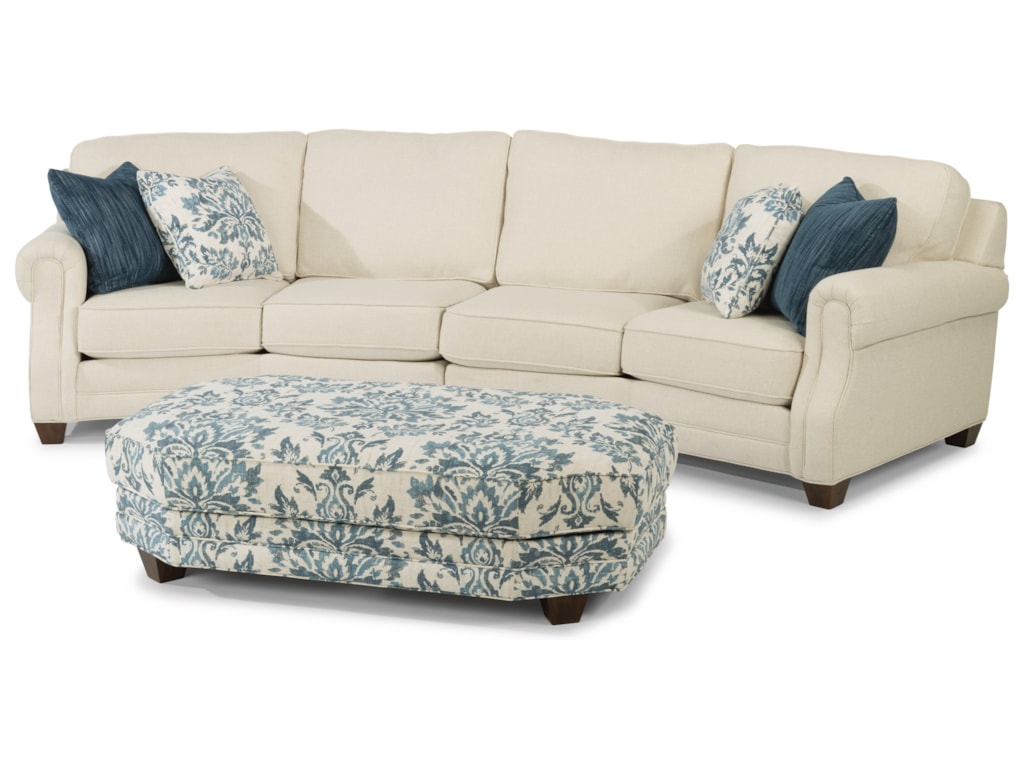 Flexsteel Gretchen Conversation Sofa Sectional With Rolled Panel Gretchen Conversation Sofa Sectional With Rolled Panel Arms By Flexsteel