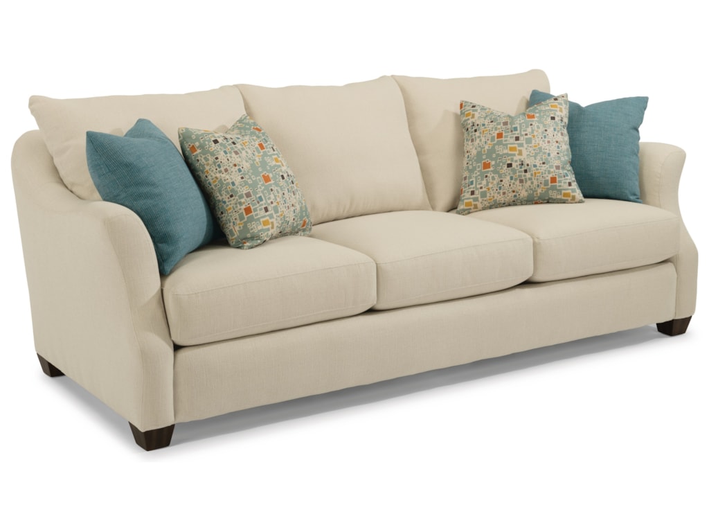 flexsteel hope transitional sofa with loose back pillows - ruby flexsteel hope transitional sofa with loose back pillows - ruby