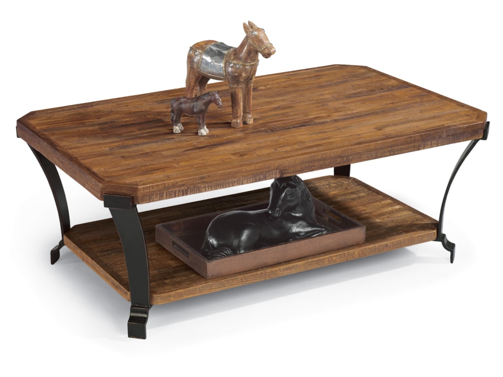 Flexsteel Kenwood Rectangular Cocktail Table With Casters Shown Without Casters - Flexsteel Kenwood Rectangular Cocktail Table With Casters