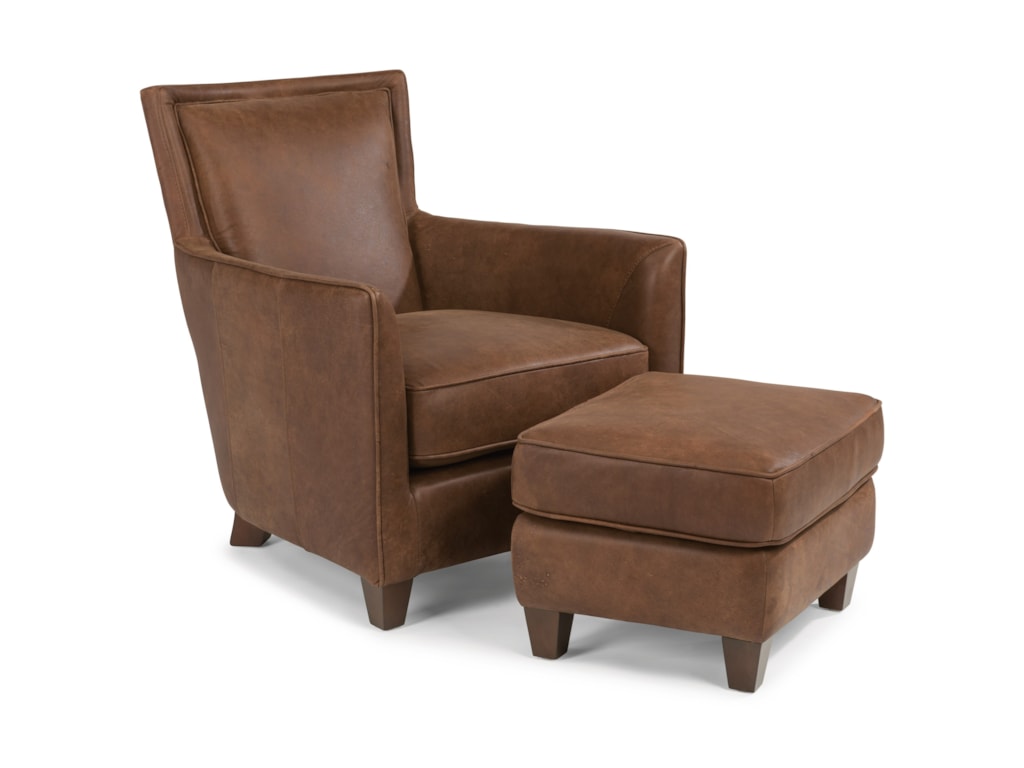 Flexsteel Laudes Kingston Contemporary Leather Chair And Flexsteel Laudes Kingstonchair And Ottoman Set Shown In Kingston Contemporary Leather Chair