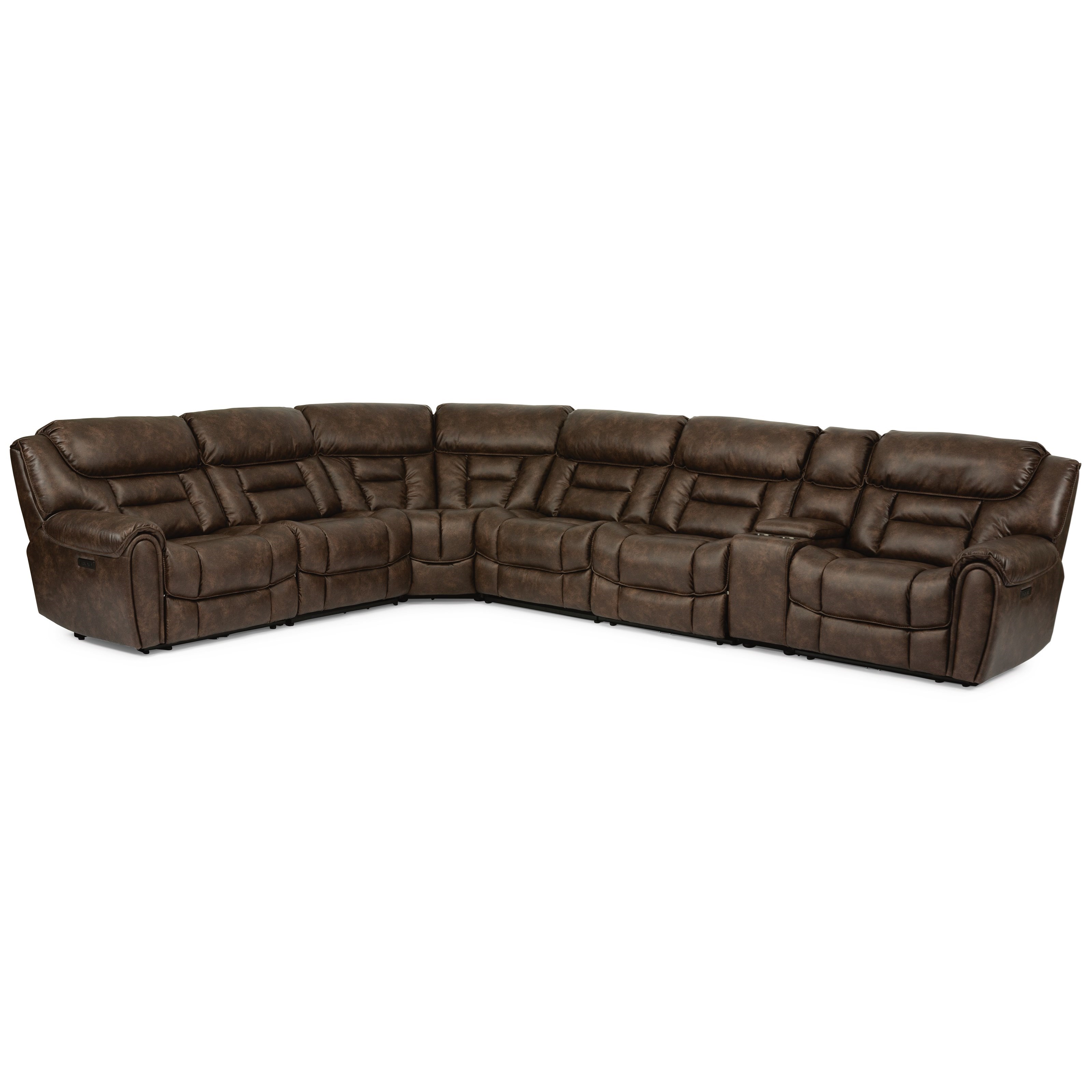 Flexsteel Latitudes Buster Casual 7 Piece Sectional With Power