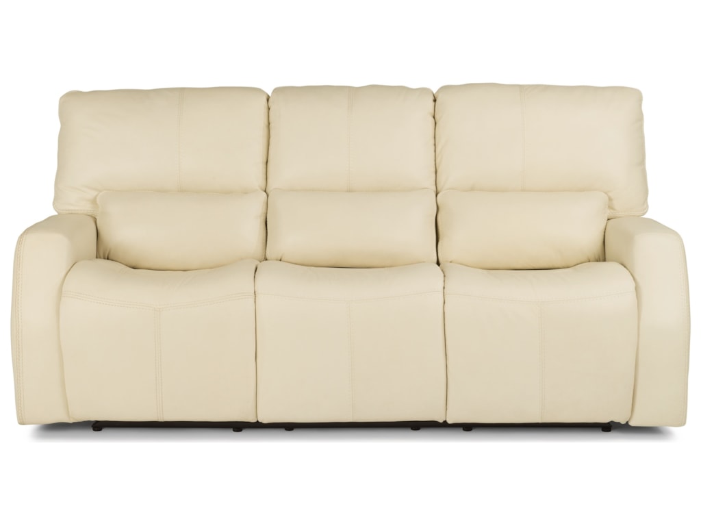 Laudes Cooper Contemporary Reclining Sofa With Headrests And Usb Port By Flexsteel At Dunk Bright Furniture