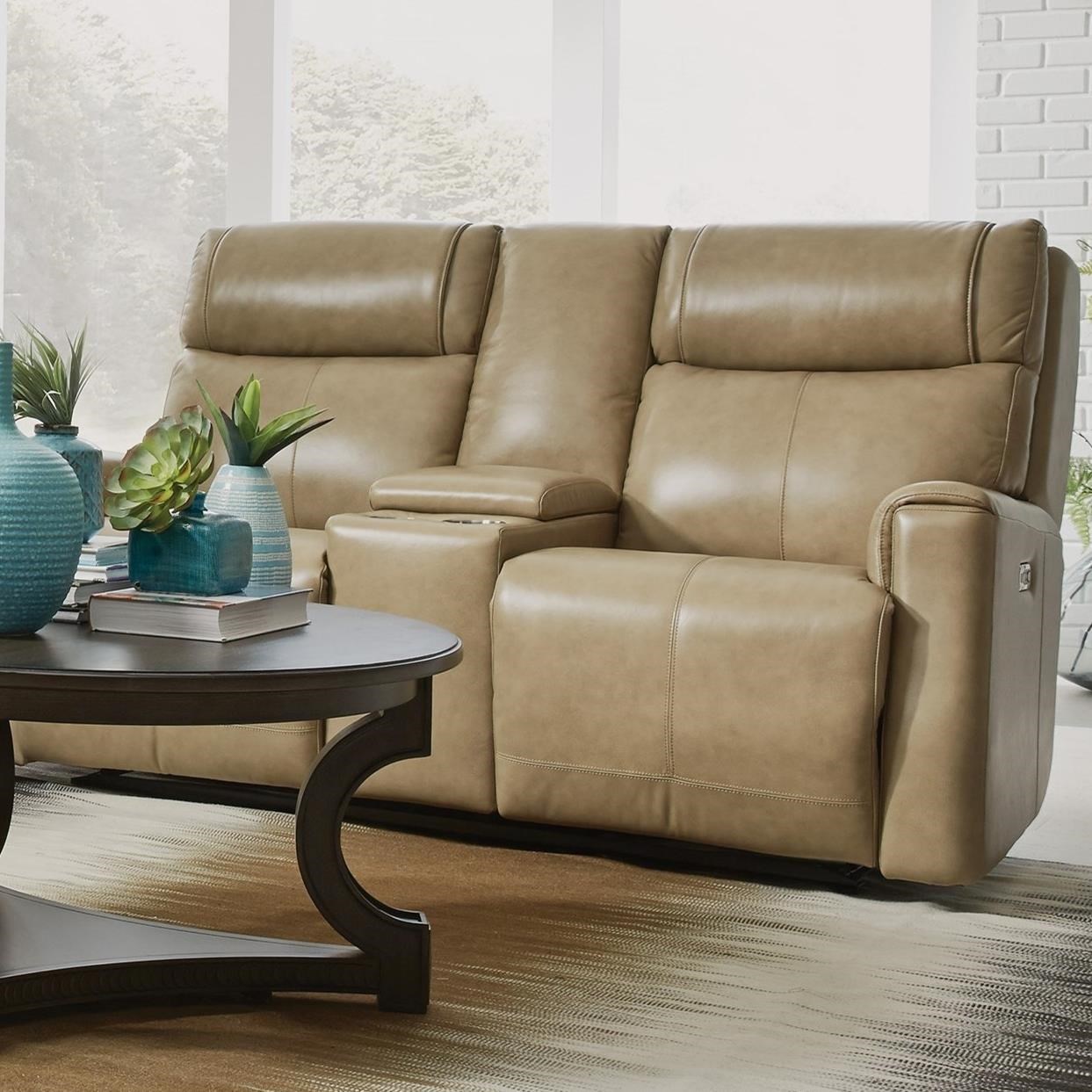 Flexsteel Latitudes Holton Contemporary Power Reclining Console Loveseat With Power Headrest And Usb Ports Zak S Home Reclining Loveseats