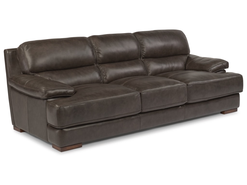 Flexsteel Laudes Jade Casual Contemporary Leather Sofa Flexsteel Laudes Jadeleather Sofa