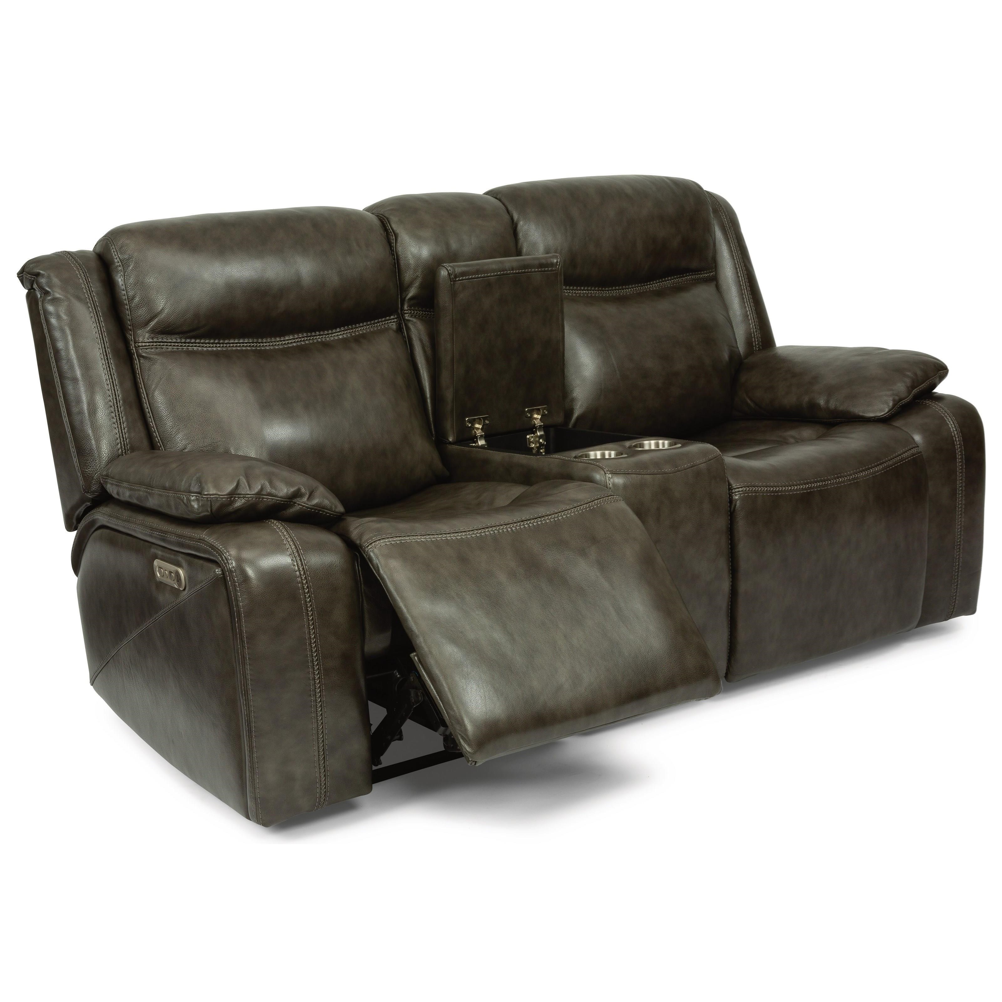 Flexsteel Latitudes Journey Power Reclining Loveseat With Console Power Headrests Belfort Furniture Reclining Loveseats