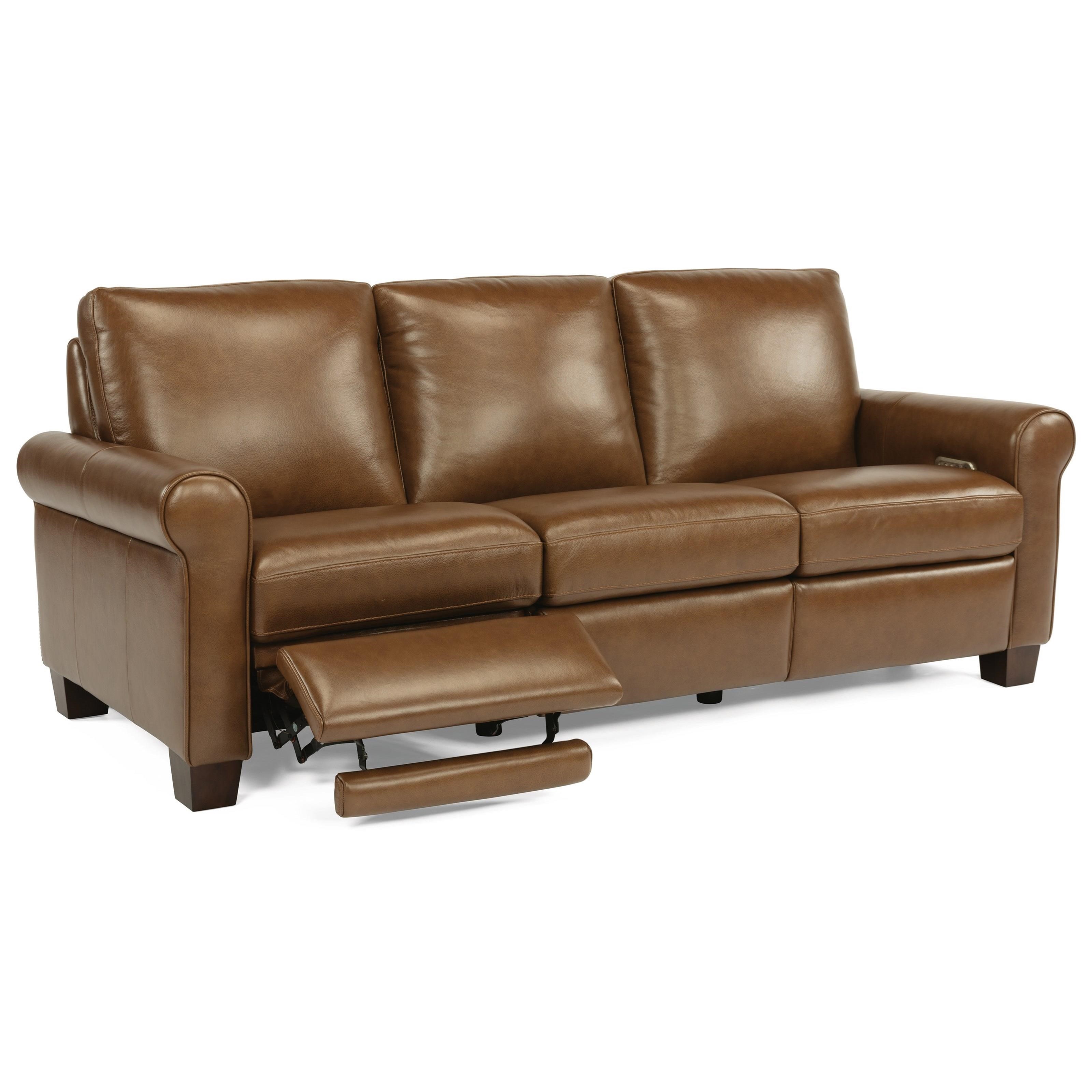brown leather reclining sofa