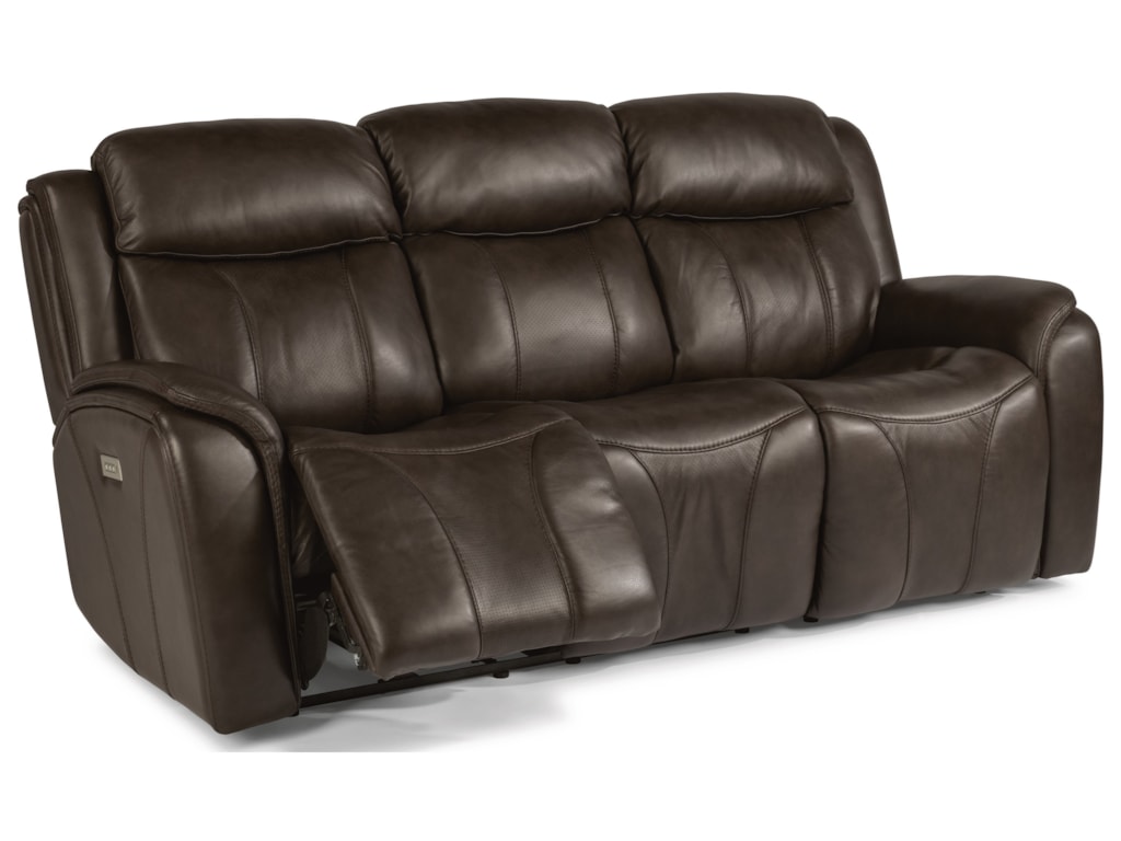 Laudes Paisley Contemporary Reclining Sofa With Headrest And Lumbar By Flexsteel At Furniture Liancemart