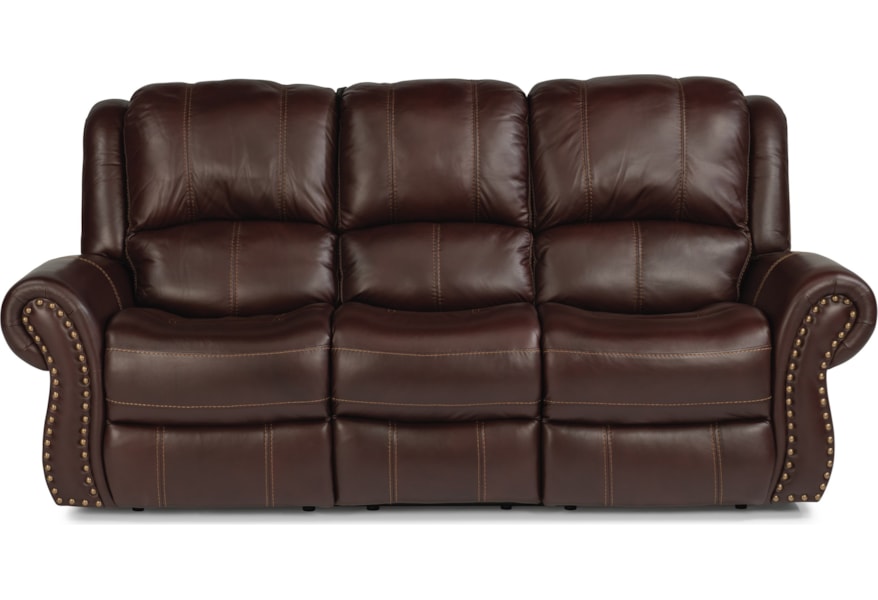 Brown leather sofa recliner