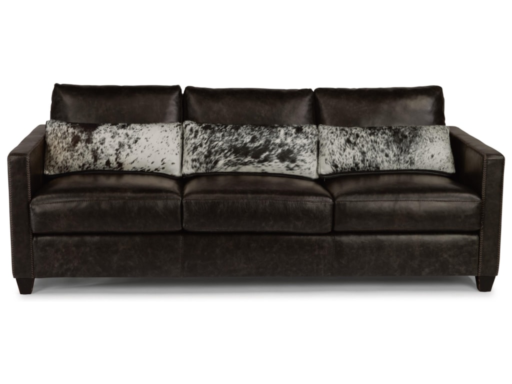 Flexsteel Laudes Roscoe Urban Rustic Sofa With Hair On Hide Flexsteel Laudes Roscoe Urban