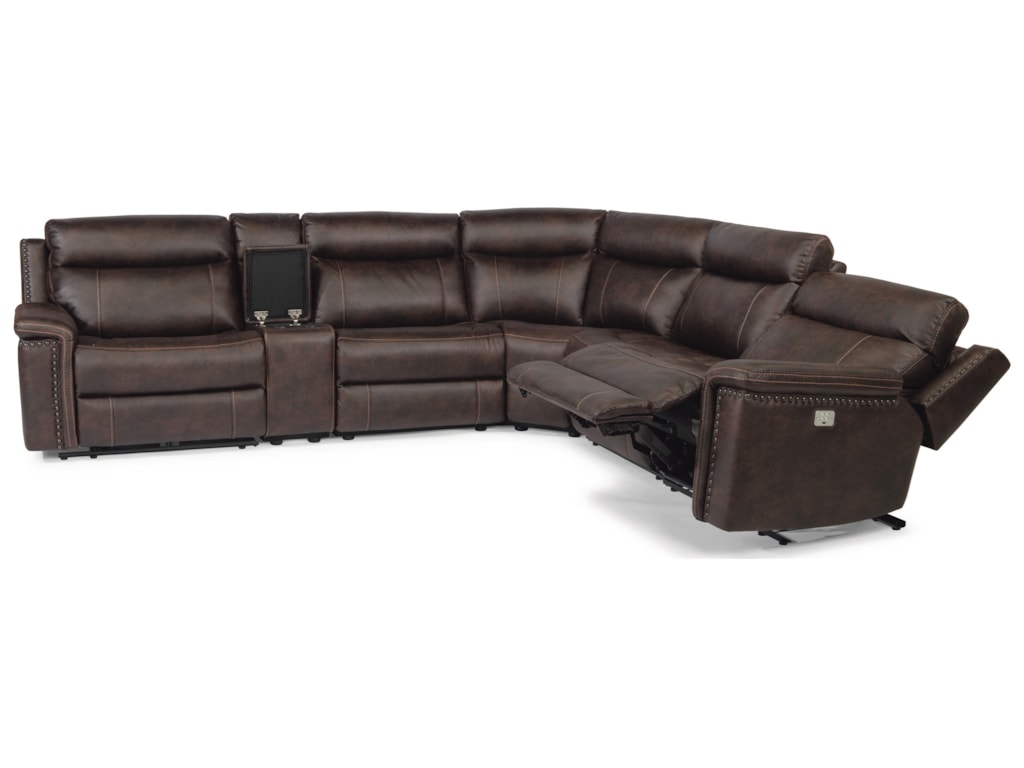 Flexsteel Laudes Trevor Rustic 6 Piece Reclining Sectional With Flexsteel Laudes Trevor6 Piece Reclining Sectional