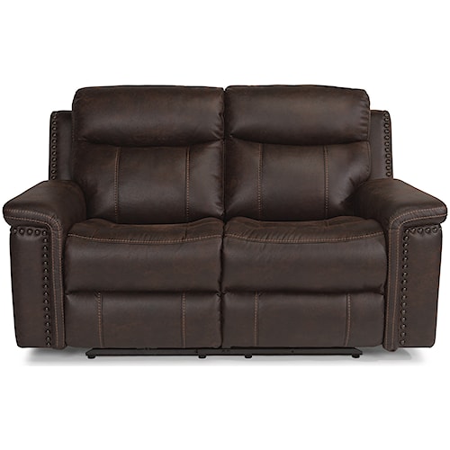 Flexsteel Laudes Trevor Rustic Reclining Love Seat With Flexsteel Laudes Trevor Rustic Reclining Love Seat With Headrests And Usb Ports