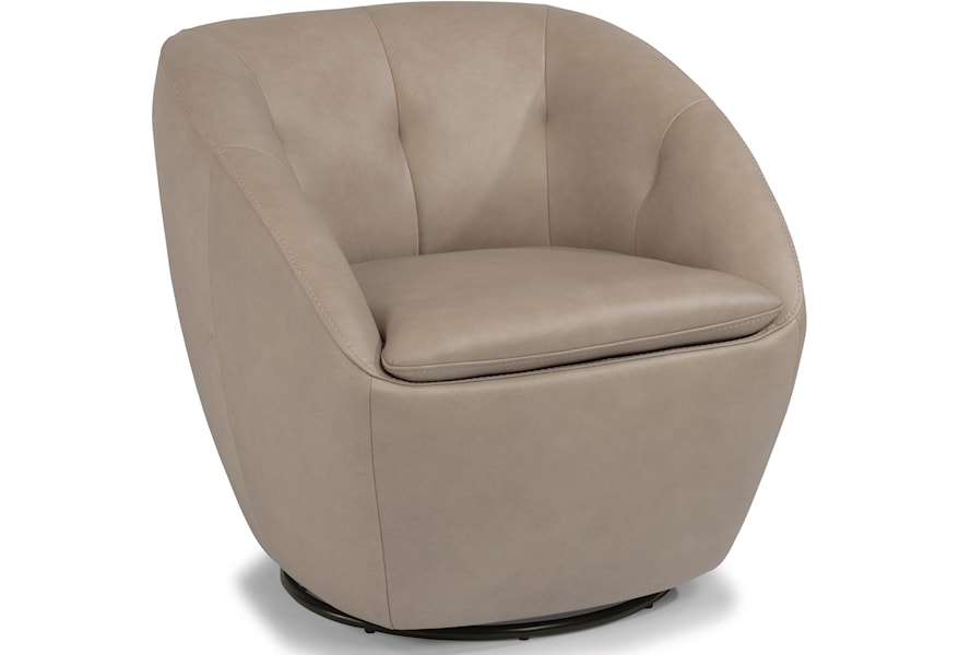 Flexsteel Latitudes Wade 1855 11 Contemporary Leather Swivel Chair Dunk Bright Furniture Upholstered Chairs