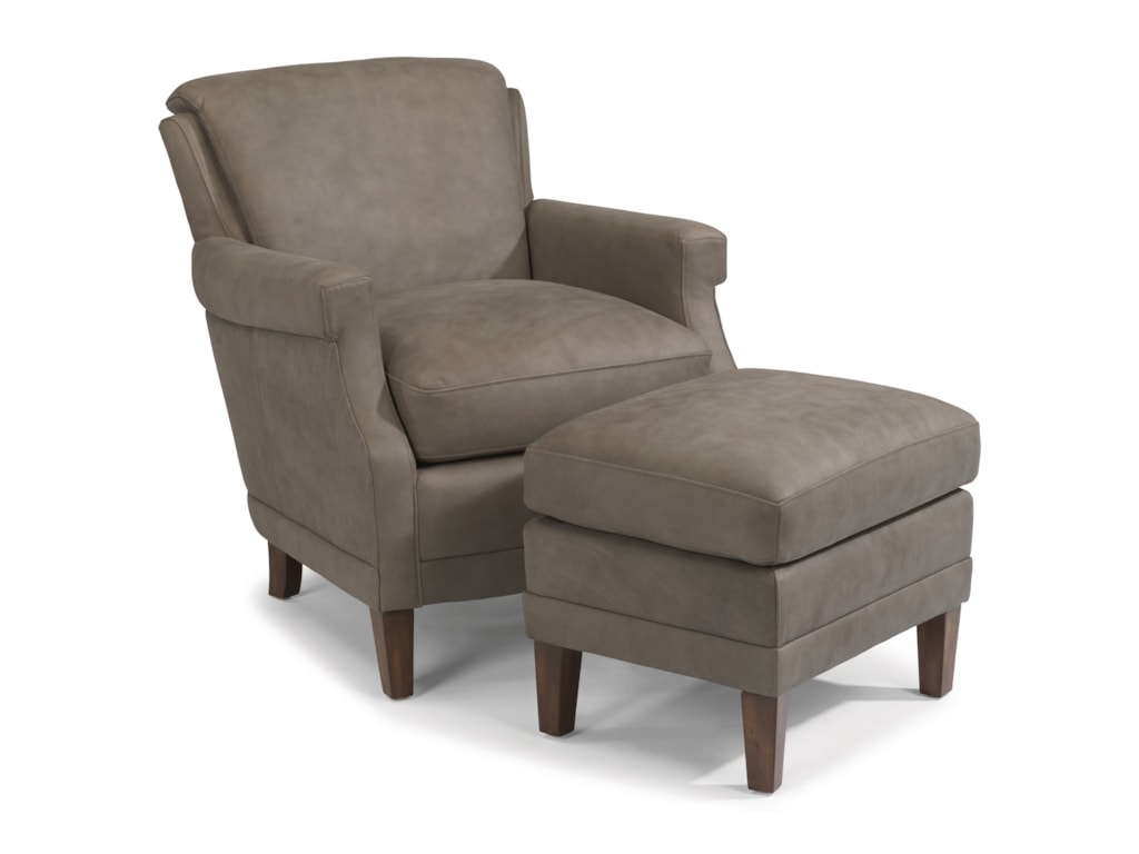Flexsteel Laudes Max Contemporary Leather Chair And Ottoman Set Flexsteel Laudes Maxleather Chair And Ottoman Set