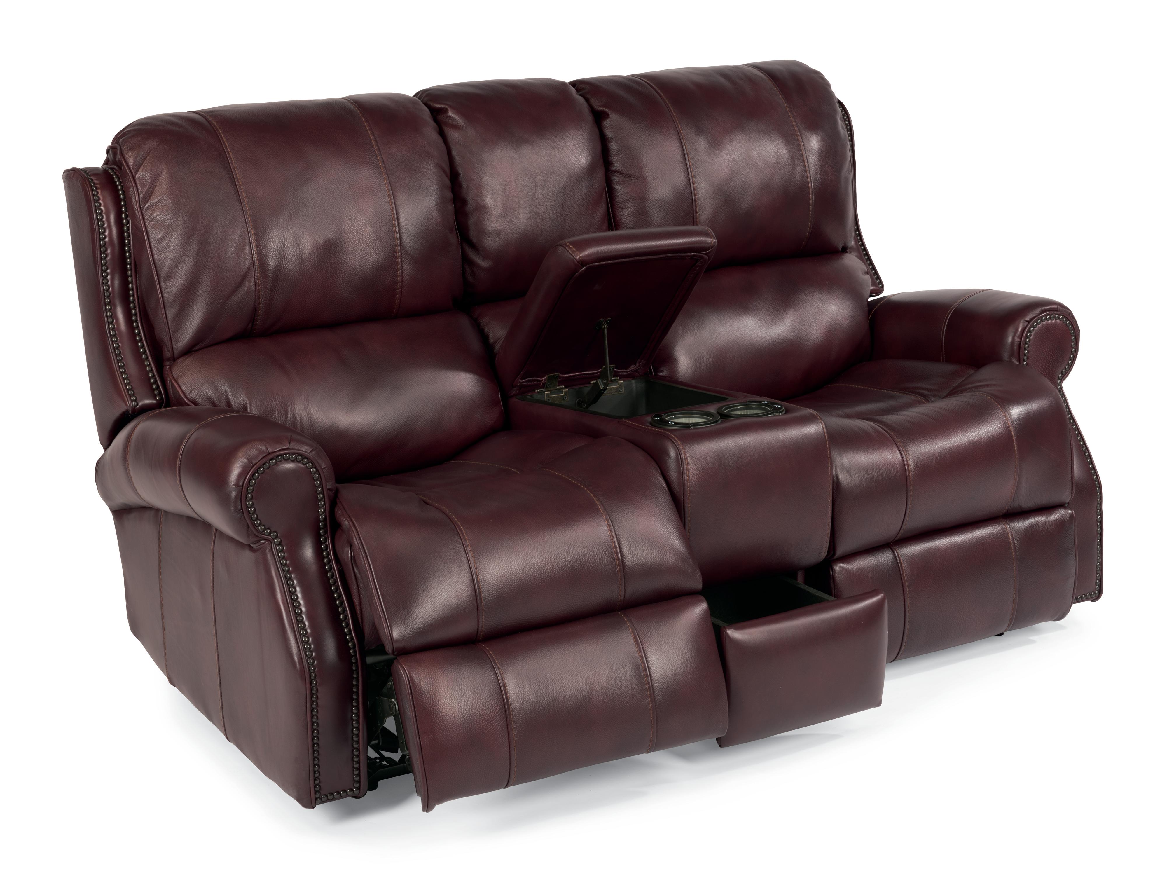 Flexsteel Latitudes Miles 1533 60p Traditional Power Reclining Loveseat With Rolled Arms And Nailheads Thornton Furniture Reclining Love Seats