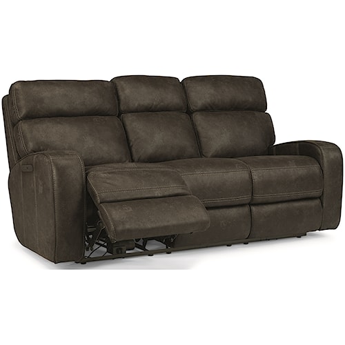 Flexsteel Laudes Tomkins Reclining Sofa With Usb Port And Flexsteel Laudes Tomkins Reclining Sofa With Usb Port And Adjule Headrest