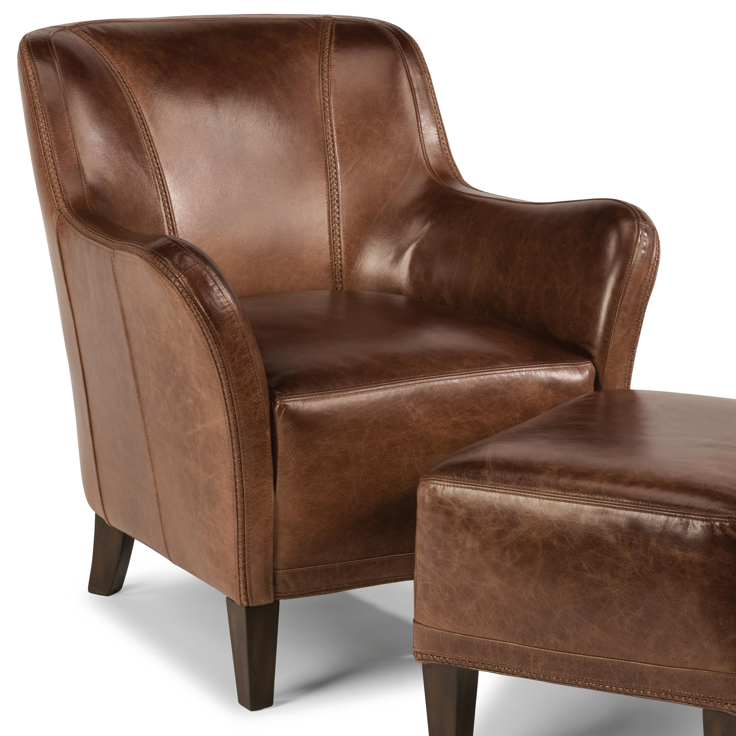 Flexsteel Latitudes Wheatley Contemporary Leather Chair With Tapered Legs Zak S Home Upholstered Chairs
