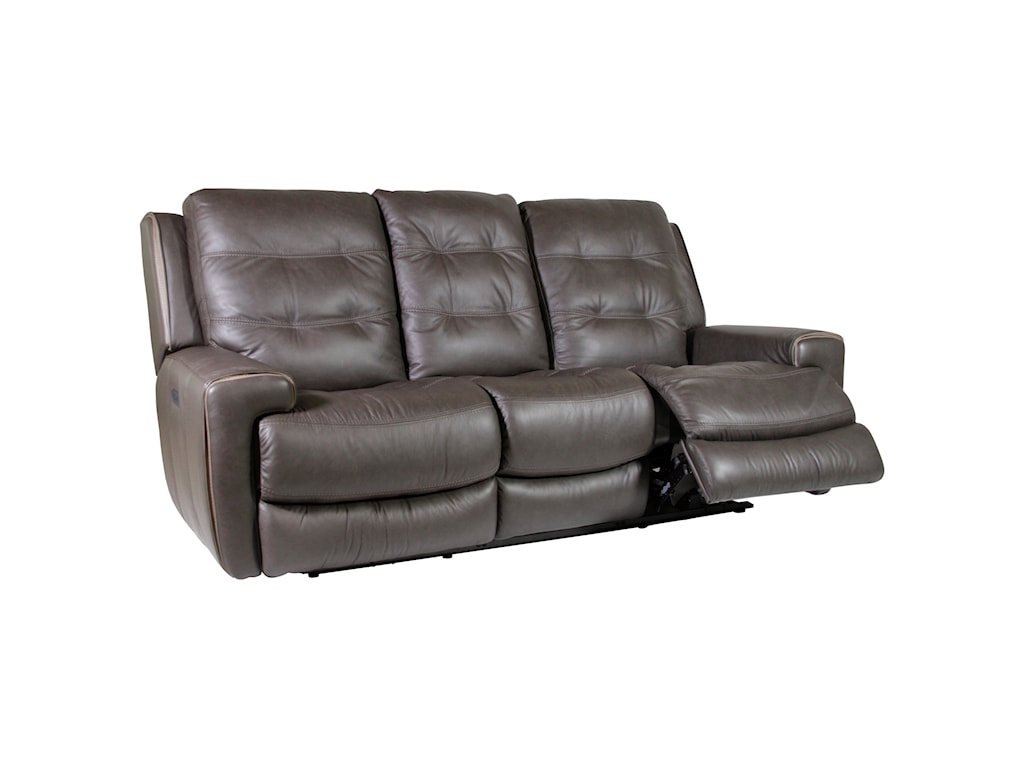 leather lay flat reclining sofa with lumbar support