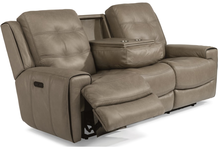 Flexsteel Laudes Wicklow Lay Flat Reclining Leather Sofa Flexsteel Laudes Wicklow Lay
