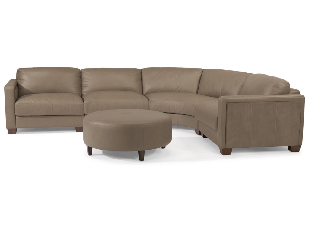 Flexsteel Laudes Wyman Contemporary 5 Seat Rounded Sectional Flexsteel Laudes Wyman4 Piece Sectional