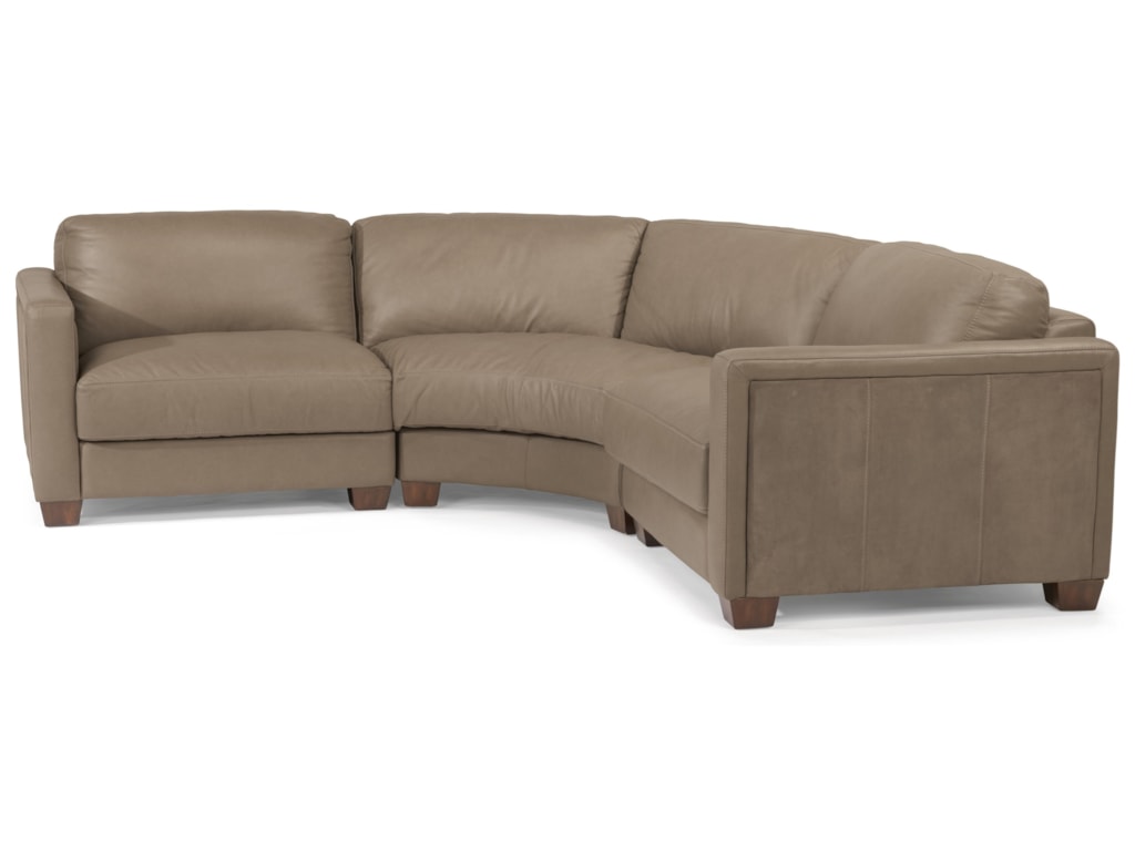 Flexsteel Laudes Wyman Contemporary 4 Seat Rounded Sectional Flexsteel Laudes Wyman3 Piece Sectional