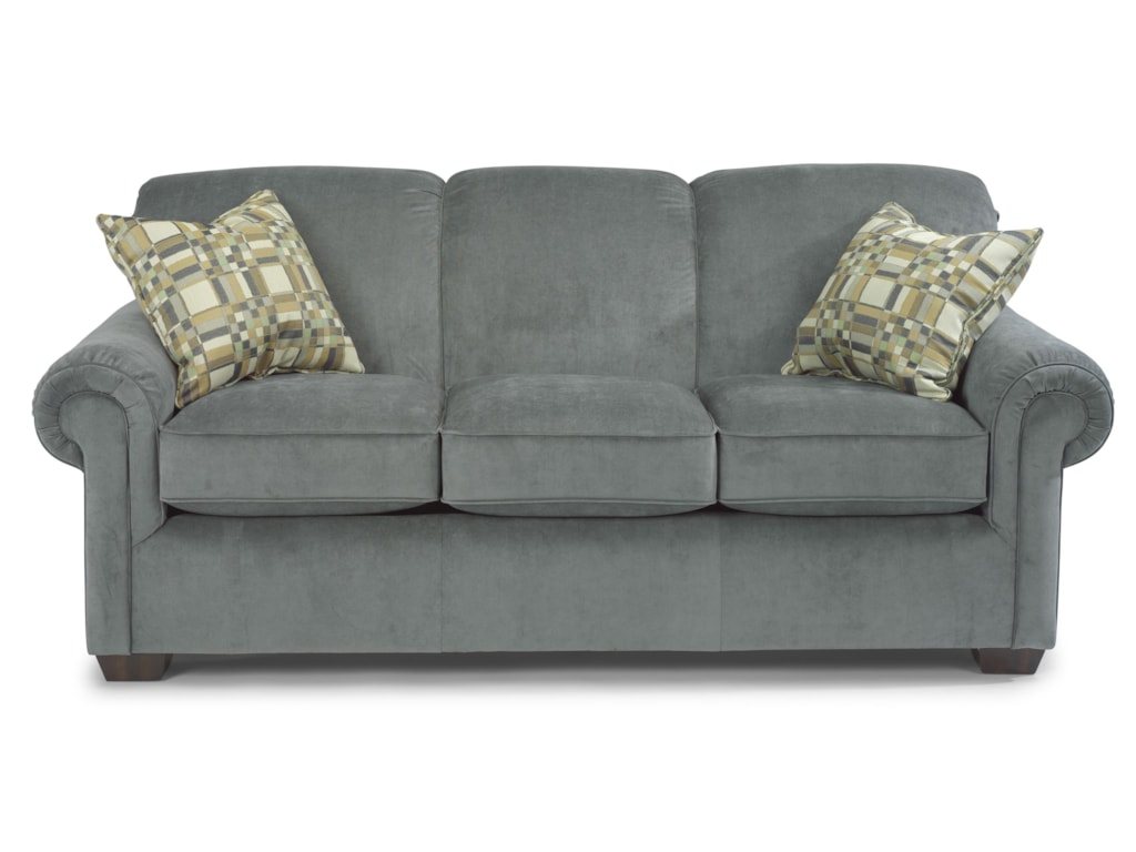 Main Street Stationary Sofa With Rolled Arms By Flexsteel At Furniture And Liancemart