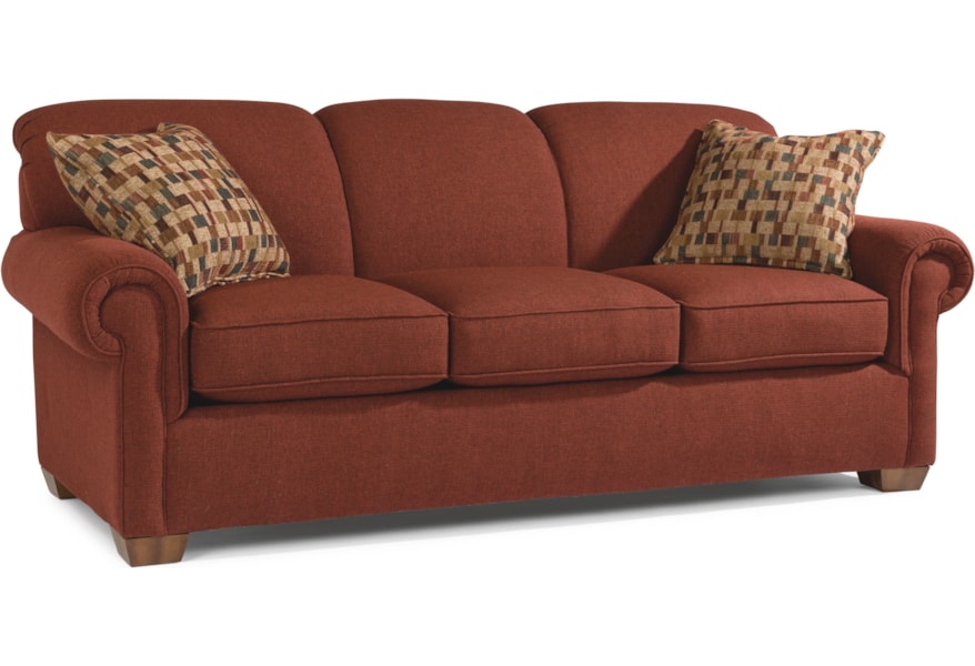 Flexsteel Main Street 5988 44 Rolled Arm Queen Sofa Sleeper Dunk Queen Sofa Sleeper