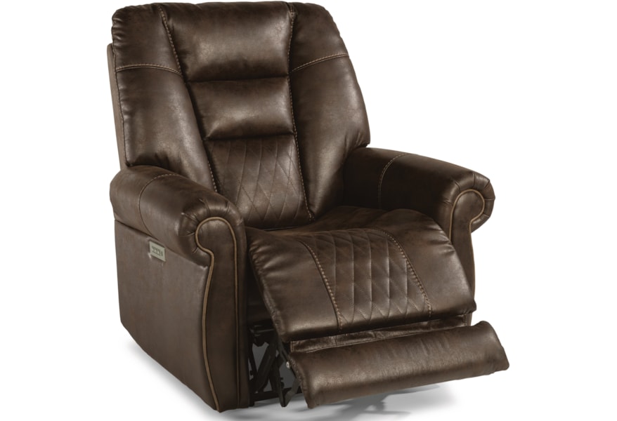 Flexsteel Latitudes Maverick 1704 50ph Traditional Power Recliner With Power Headrest And Lumbar Support Furniture And Appliancemart Three Way Recliners