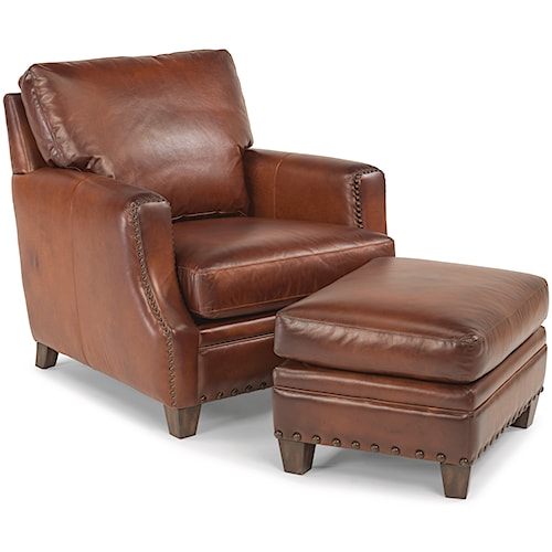 Flexsteel Latitudes Maxfield Rustic Leather Chair And Ottoman Set Flexsteel Latitudes Maxfield Rustic Leather Chair And Ottoman Set