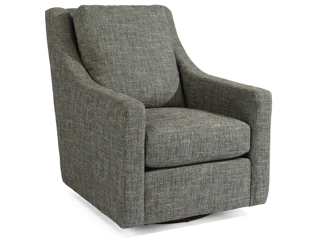 Flexsteel Murph Casual Contemporary Swivel Chair With Loose Pillow