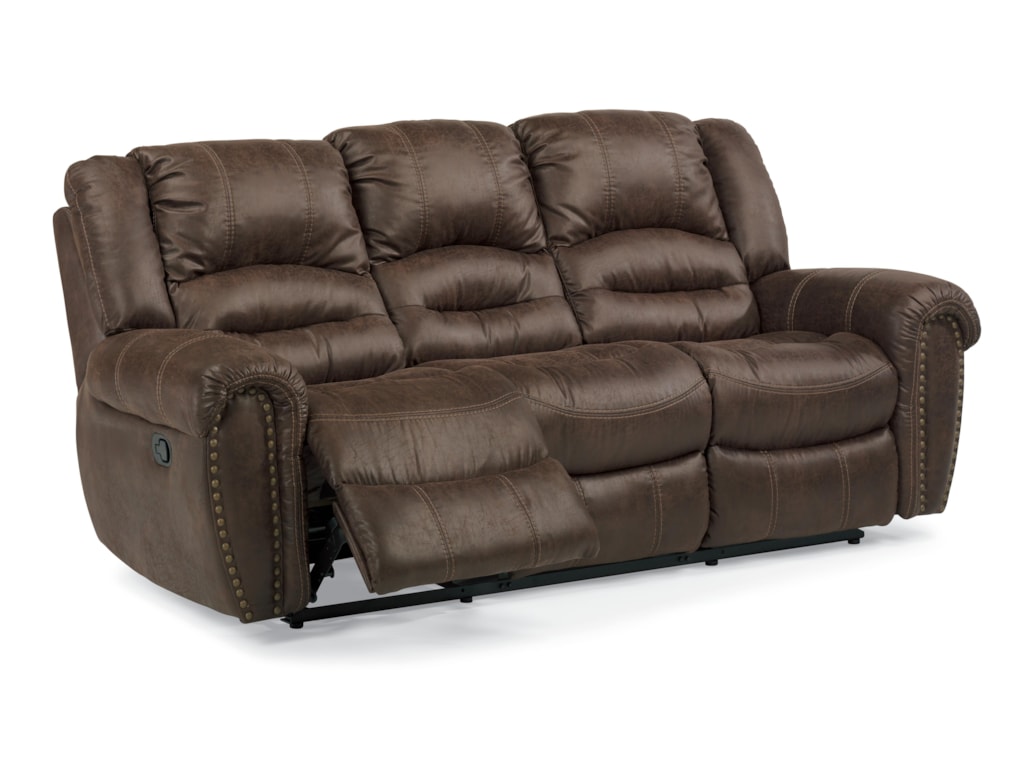 Flexsteel Bristol 1410 62p Reclining Sofa With Nailhead Studs Flexsteel Bristol Reclining Sofa