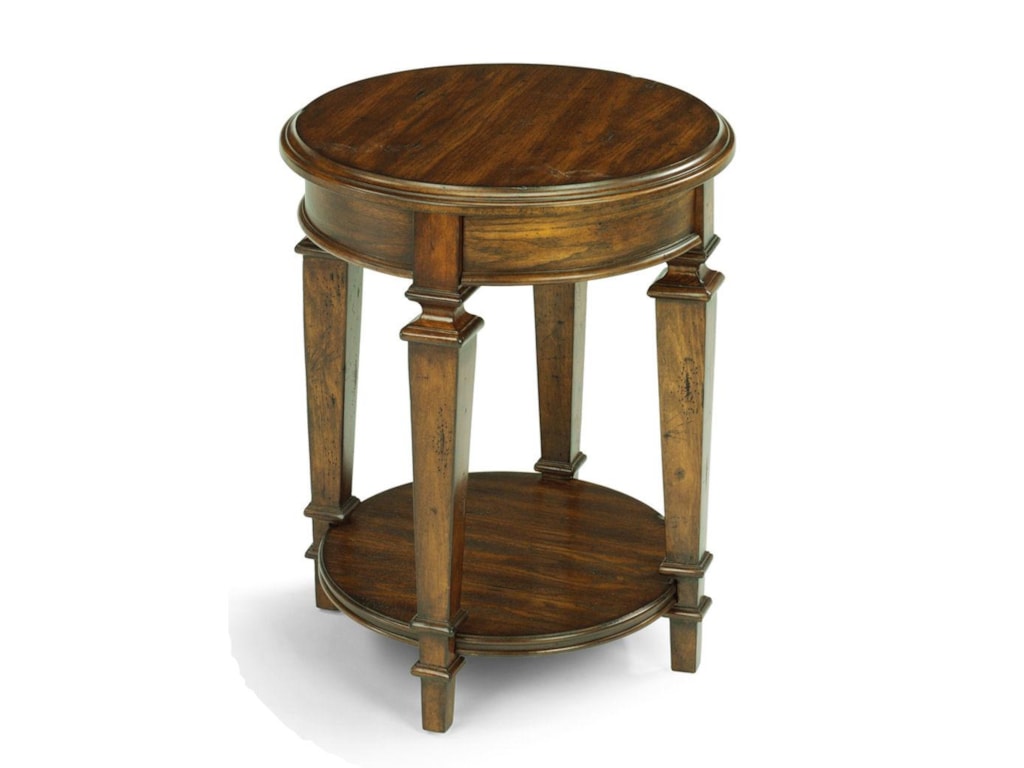 Flexsteel Oakbrook Small Traditional Round Tall Standing End Table Flexsteel Oakbrookoakbrook Chair Side Table