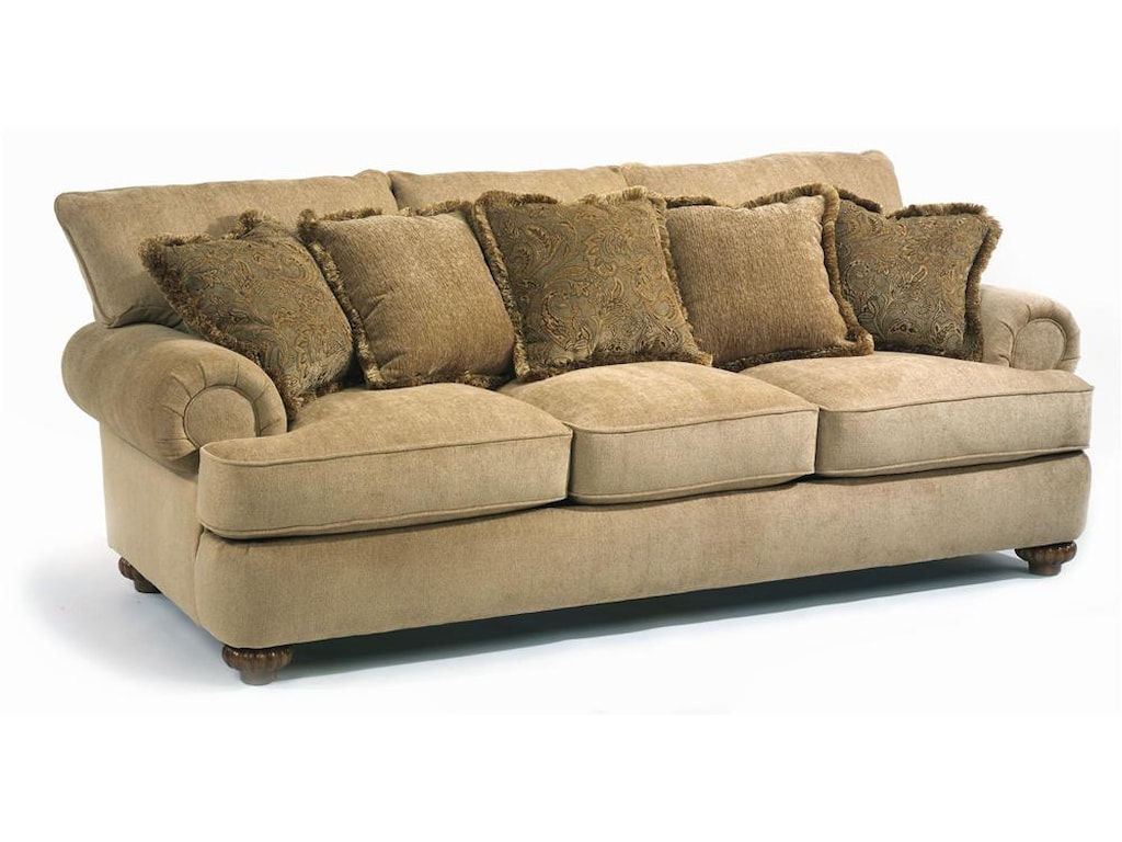 Patterson Stationary Sofa With Rolled Arms By Flexsteel At Wayside Furniture