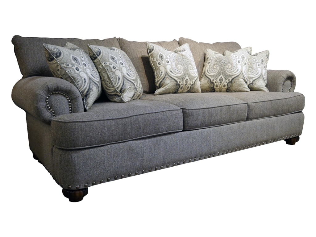 Patterson Stationary Sofa With Nailhead Trim By Flexsteel At Coconis Furniture Mattress 1st
