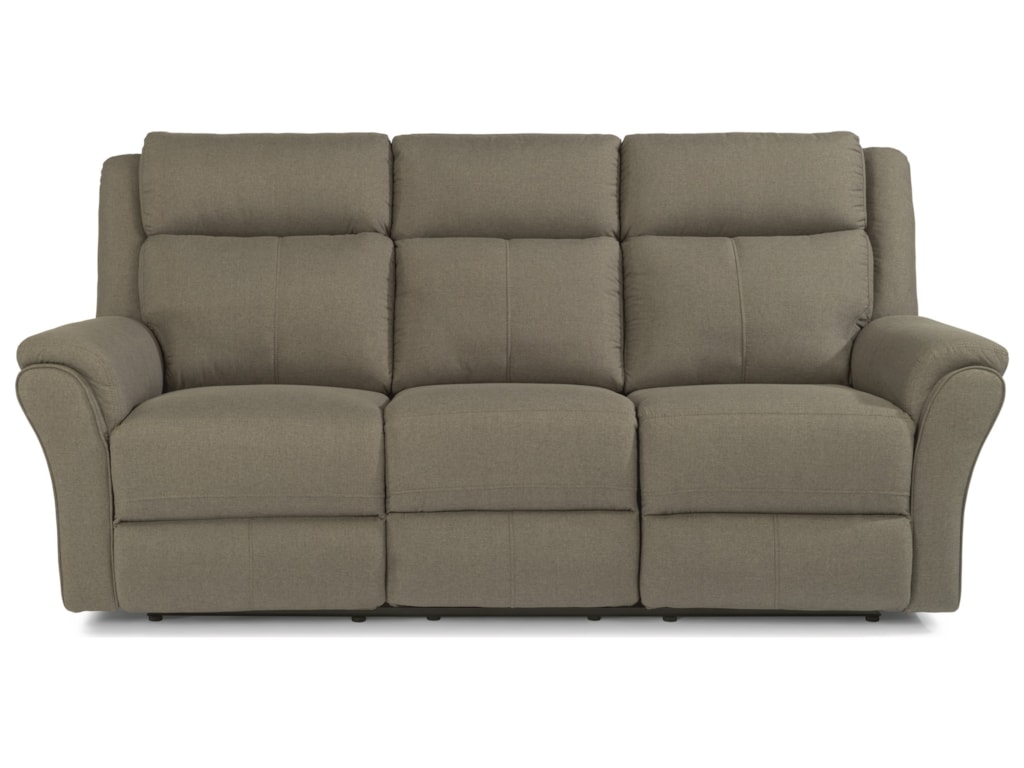 Laudes Pike Casual Reclining Sofa With Headrests And Usb Port By Flexsteel At Dunk Bright Furniture