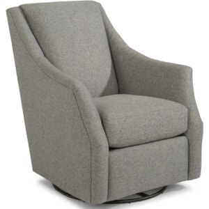 Flexsteel Plymouth 0191 11 Transitional Swivel Chair With Plush Reversible Seat Cushion Dunk Bright Furniture Upholstered Chairs