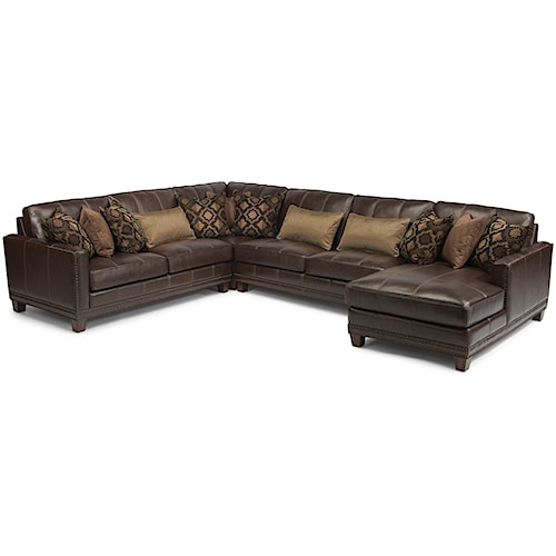 Flexsteel Laudes Port Royal Transitional Four Piece Sectional Flexsteel Laudes Port Royal Transitional Four Piece Sectional Sofa With Raf Chaise