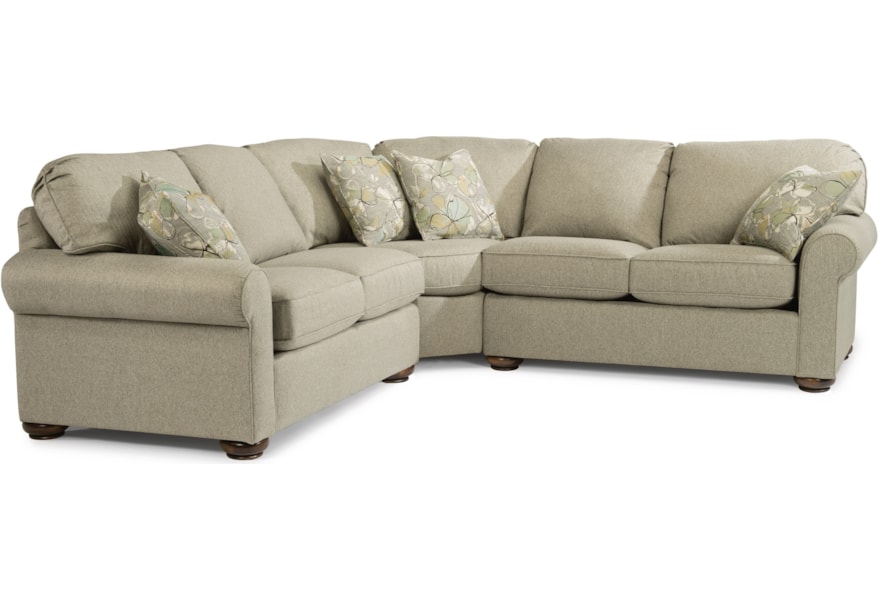 Flexsteel Preston 5538 27 23 28 292 01 Traditional 4 Seat Sectional Sofa Coconis Furniture Mattress 1st Sectional Sofas