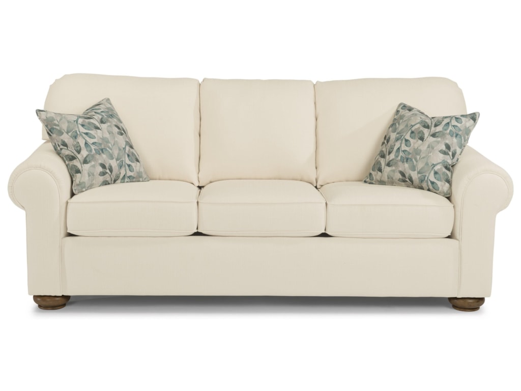 Preston Traditional Sofa With Rolled Arms By Flexsteel At Dunk Bright Furniture
